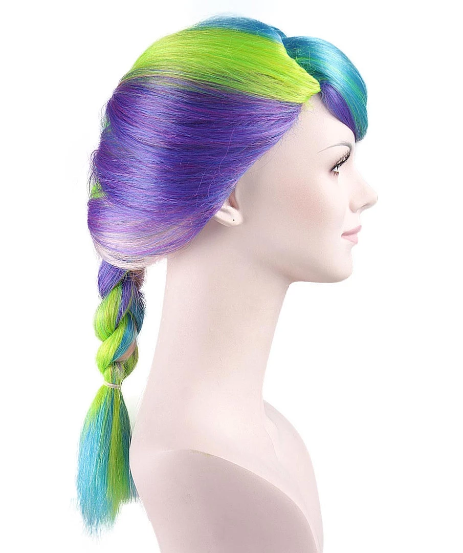 HPO Colorful Babe Sexy Womens Wig | Braided Cosplay Halloween Wig | Premium Breathable Capless Cap Men's 4 HPO Colorful Babe Sexy Womens Wig | Braided Cosplay Halloween Wig | Premium Breathable Capless Cap Men's