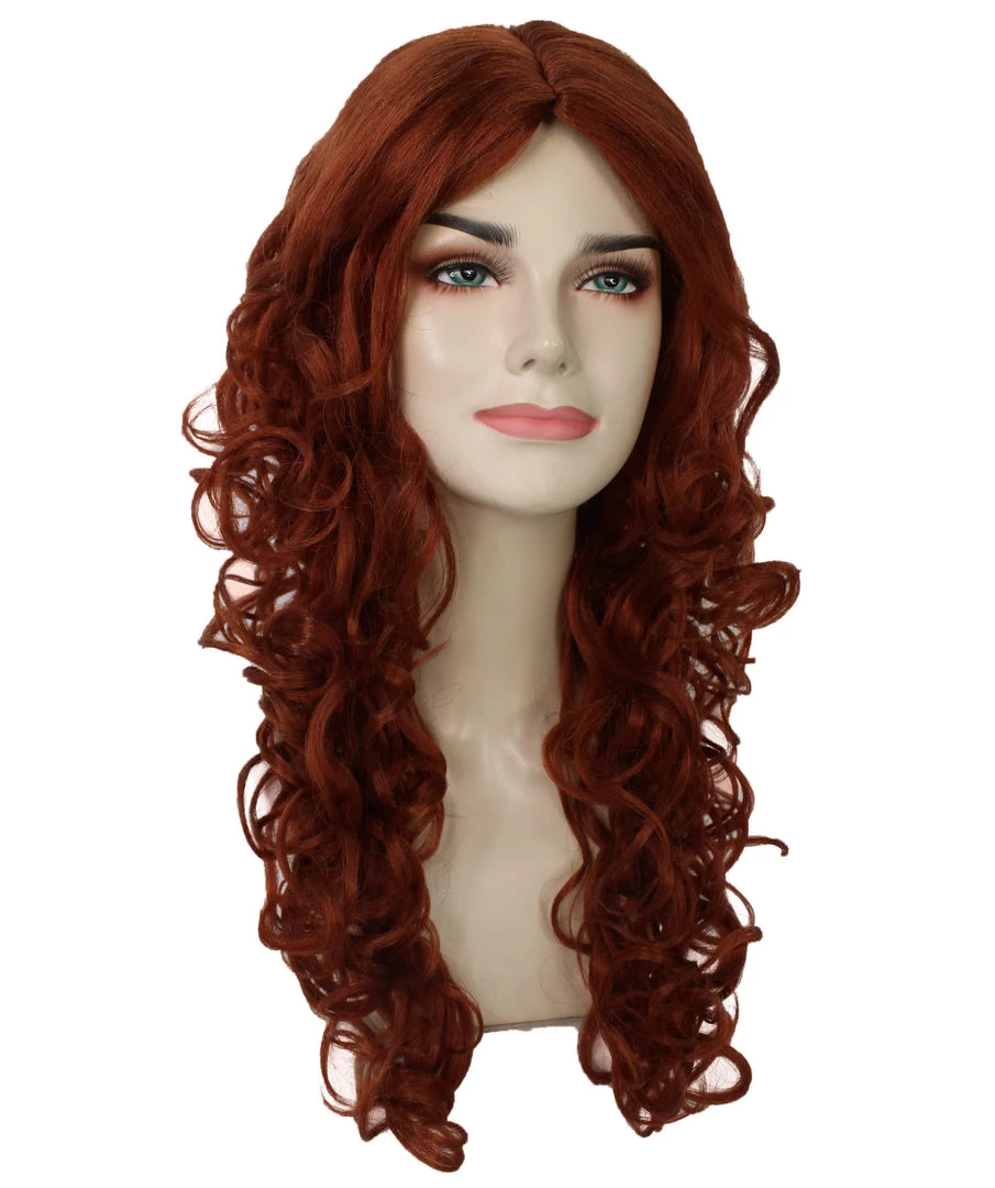 BC Adult Women's Red Color Curly Long Length Trendy Red Head Wig 4 BC Adult Women's Red Color Curly Long Length Trendy Red Head Wig