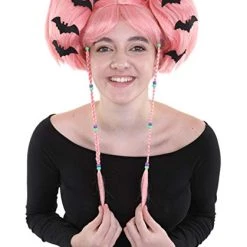 HPO Womens Coral Bat Angel Wig, Pink | Premium Breathable Capless Cap Women's
