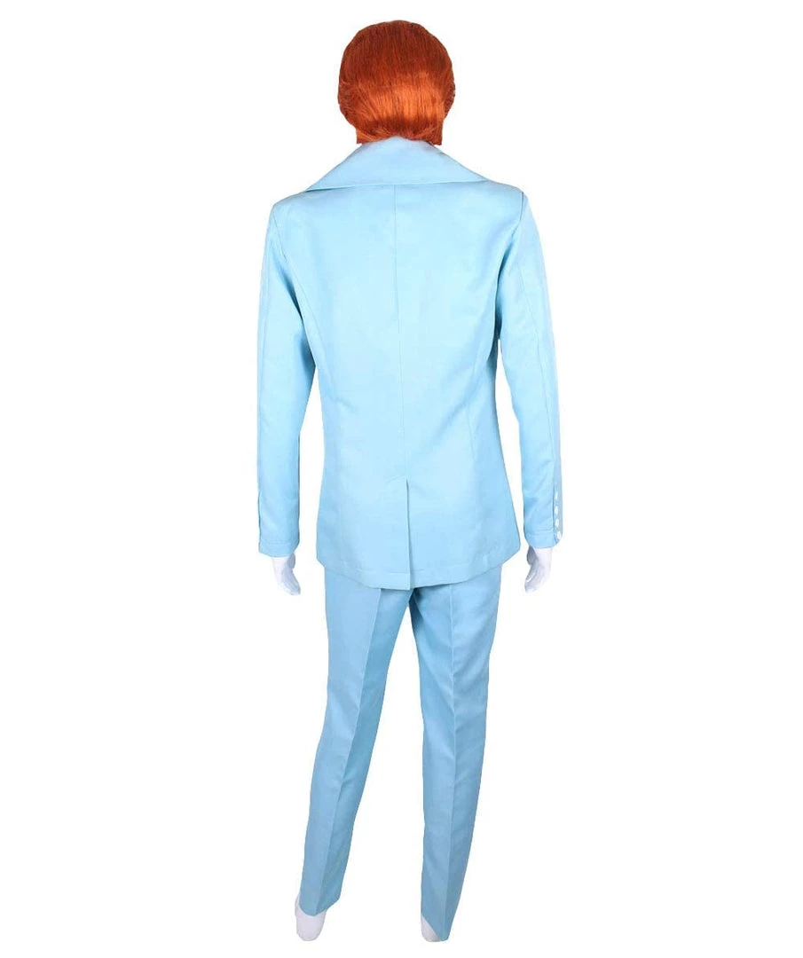 HPO 70's Rock Star | Powder Blue Suit With Dickie And Tie | Premium Halloween Costume | Multiple Color Options Men's 47 HPO 70's Rock Star | Powder Blue Suit With Dickie And Tie | Premium Halloween Costume | Multiple Color Options Men's