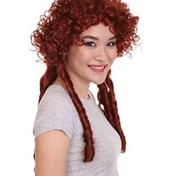 HPO Women's Womens Renaissance Lady Colonial Wig | Red Historical Wigs | Premium Breathable Capless Cap 14 HPO Women's Womens Renaissance Lady Colonial Wig | Red Historical Wigs | Premium Breathable Capless Cap