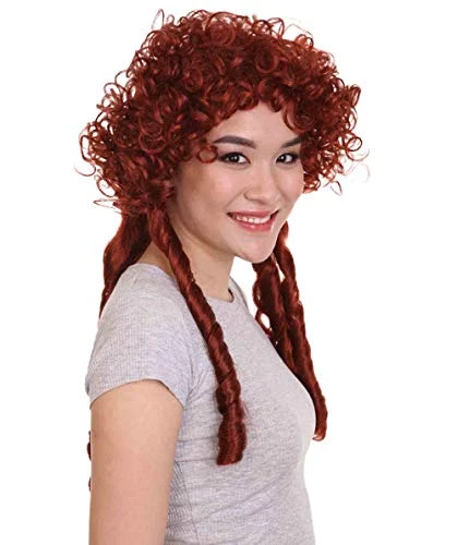 HPO Women's Womens Renaissance Lady Colonial Wig | Red Historical Wigs | Premium Breathable Capless Cap 6 HPO Women's Womens Renaissance Lady Colonial Wig | Red Historical Wigs | Premium Breathable Capless Cap