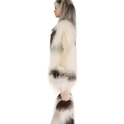 HPO Furry Dog Collection | Women's White And Brown Straight Furry Dog Cosplay Halloween Costume 11 HPO Furry Dog Collection | Women's White And Brown Straight Furry Dog Cosplay Halloween Costume