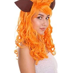 HPO Lovely Orange Fox Wig | Animal Fancy Party Event Ready Halloween Wig | Premium Breathable Capless Cap Women's