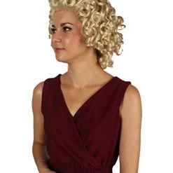 HPO Women's Womens Colonial Historical Curly Wig | Multiple Colors | Premium Breathable Capless Cap