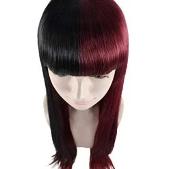 HPO Long Black And Red Womens Wig | Movie Character Cosplay Halloween Wig | Premium Breathable Capless Cap 15 HPO Long Black And Red Womens Wig | Movie Character Cosplay Halloween Wig | Premium Breathable Capless Cap