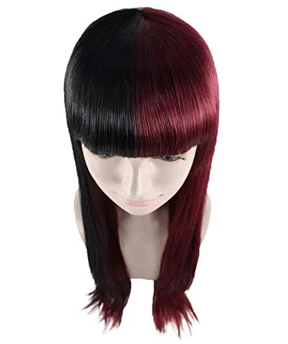 HPO Long Black And Red Womens Wig | Movie Character Cosplay Halloween Wig | Premium Breathable Capless Cap 7 HPO Long Black And Red Womens Wig | Movie Character Cosplay Halloween Wig | Premium Breathable Capless Cap