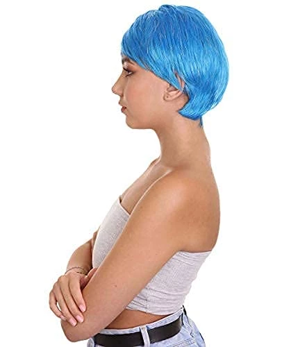 HPO Short Womens Wig | Cosplay Blue Wig | Premium Breathable Capless Cap Men's 3 HPO Short Womens Wig | Cosplay Blue Wig | Premium Breathable Capless Cap Men's