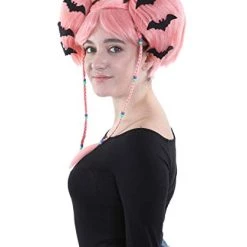 HPO Womens Coral Bat Angel Wig, Pink | Premium Breathable Capless Cap Women's