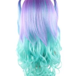 HPO Blue Monster Womens Wig | Purple Green Medium Curly Cosplay Halloween Wig | Premium Breathable Capless Cap 13 HPO Blue Monster Womens Wig | Purple Green Medium Curly Cosplay Halloween Wig | Premium Breathable Capless Cap