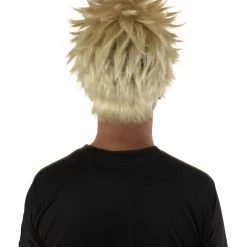 HPO Adult Men's Japanese Superhero Manga Blonde Spiky Wig 13 HPO Adult Men's Japanese Superhero Manga Blonde Spiky Wig