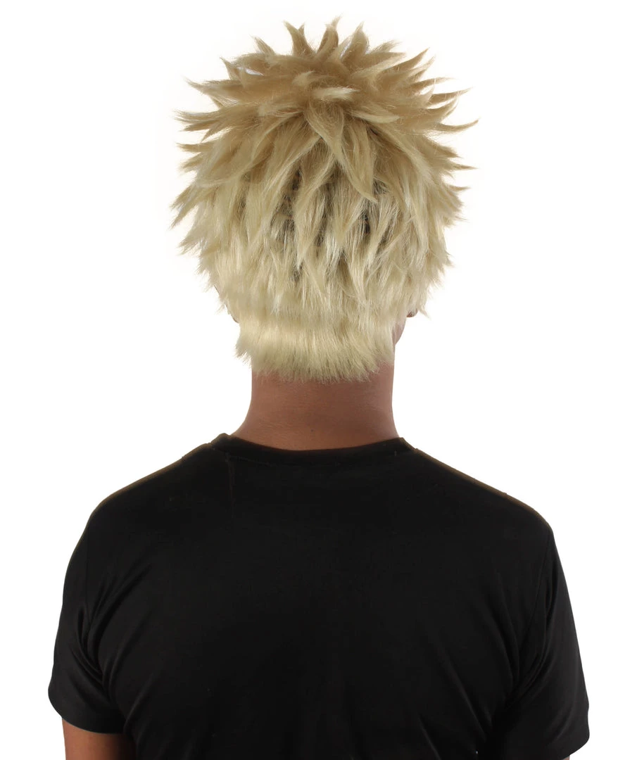 HPO Adult Men's Japanese Superhero Manga Blonde Spiky Wig 5 HPO Adult Men's Japanese Superhero Manga Blonde Spiky Wig