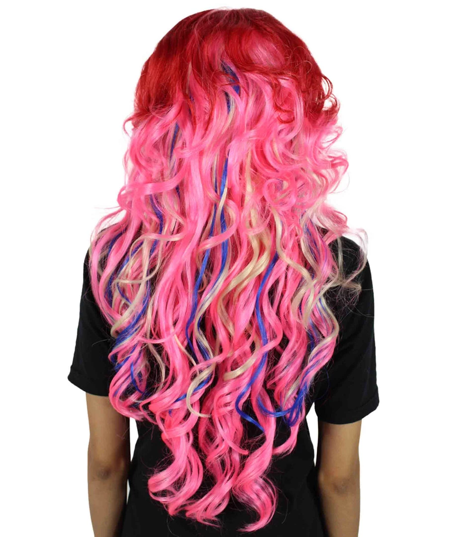 HPO Men's Red-Pink Womens Wig | Character Cosplay Halloween Wig | Premium Breathable Capless Cap 5 HPO Men's Red-Pink Womens Wig | Character Cosplay Halloween Wig | Premium Breathable Capless Cap