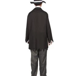 HPO Adult Men's Gothic Zombie Scary Costume | Black Halloween Costume