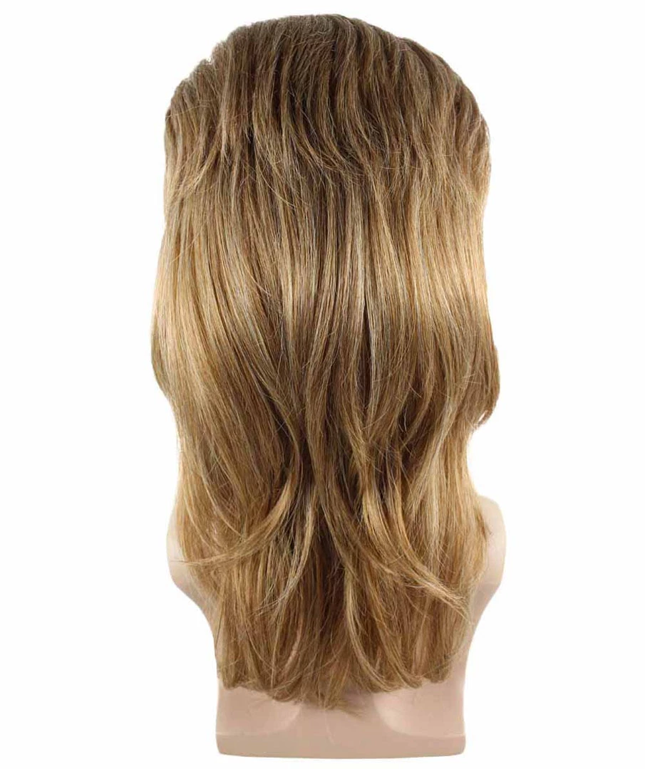 HPO Adult Men's Mullet Wig Brown | Premium Breathable Capless Cap 4 HPO Adult Men's Mullet Wig Brown | Premium Breathable Capless Cap