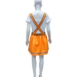 HPO Adult Women's Oktoberfest Beer Garden Girl Costume | Yellow And White Halloween Costume