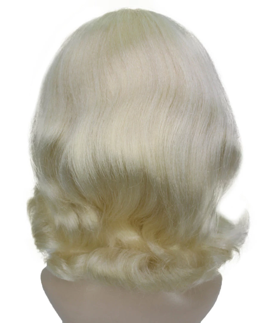 HPO Women's Blonde Color Straight Shoulder Length 50's Flip Wig With White Headband | Premium Breathable Capless Cap 5 HPO Women's Blonde Color Straight Shoulder Length 50's Flip Wig With White Headband | Premium Breathable Capless Cap