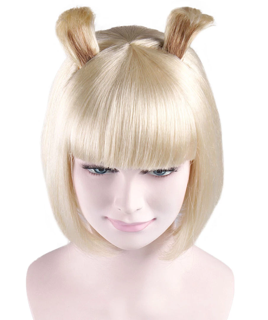 HPO Rabbit Blonde Womens Bob Wig | Animal Rabit Character Cosplay Halloween Wig | Premium Breathable Capless Cap Men's 7 HPO Rabbit Blonde Womens Bob Wig | Animal Rabit Character Cosplay Halloween Wig | Premium Breathable Capless Cap Men's