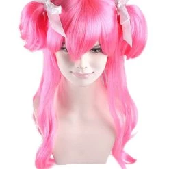 HPO Men's Long Pink Womens Pigtails | Long Pink Character Cosplay Halloween Wig | Premium Breathable Capless Cap 15 HPO Men's Long Pink Womens Pigtails | Long Pink Character Cosplay Halloween Wig | Premium Breathable Capless Cap