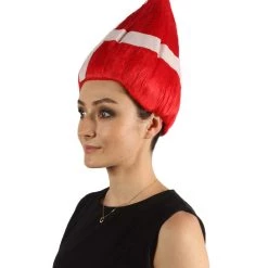 FLAGWIGS Women's Denmark Flag Sports Troll Wig | Premium Breathable Capless Cap