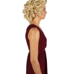 HPO Women's Womens Colonial Historical Curly Wig | Multiple Colors | Premium Breathable Capless Cap