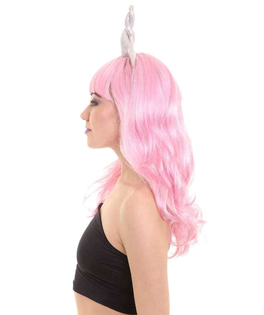 HPO Womens Unicorn Princess Wig With Horn And Ears | Halloween Rave Wig | Premium Breathable Capless Cap 3 HPO Womens Unicorn Princess Wig With Horn And Ears | Halloween Rave Wig | Premium Breathable Capless Cap