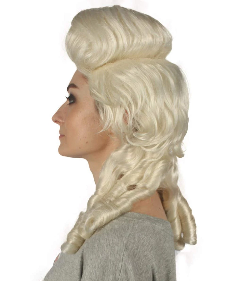 HPO Women's Colonial Curly Wigs | Blonde Halloween Wigs | Premium Breathable Capless Cap 3 HPO Women's Colonial Curly Wigs | Blonde Halloween Wigs | Premium Breathable Capless Cap