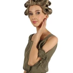 HPO Womens Old Lady Wig | Brown Vintage Wigs | Premium Breathable Capless Cap