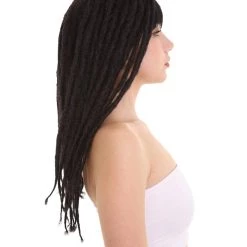 HPO Womens Long Lock Wig With Bangs | Premium Breathable Capless Cap Women's