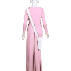 HPO Adult Women's Dress Handmaid Costume With Bag And Bonnet | Pink Cosplay Costume