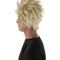HPO Adult Men's Japanese Superhero Manga Blonde Spiky Wig 12 HPO Adult Men's Japanese Superhero Manga Blonde Spiky Wig