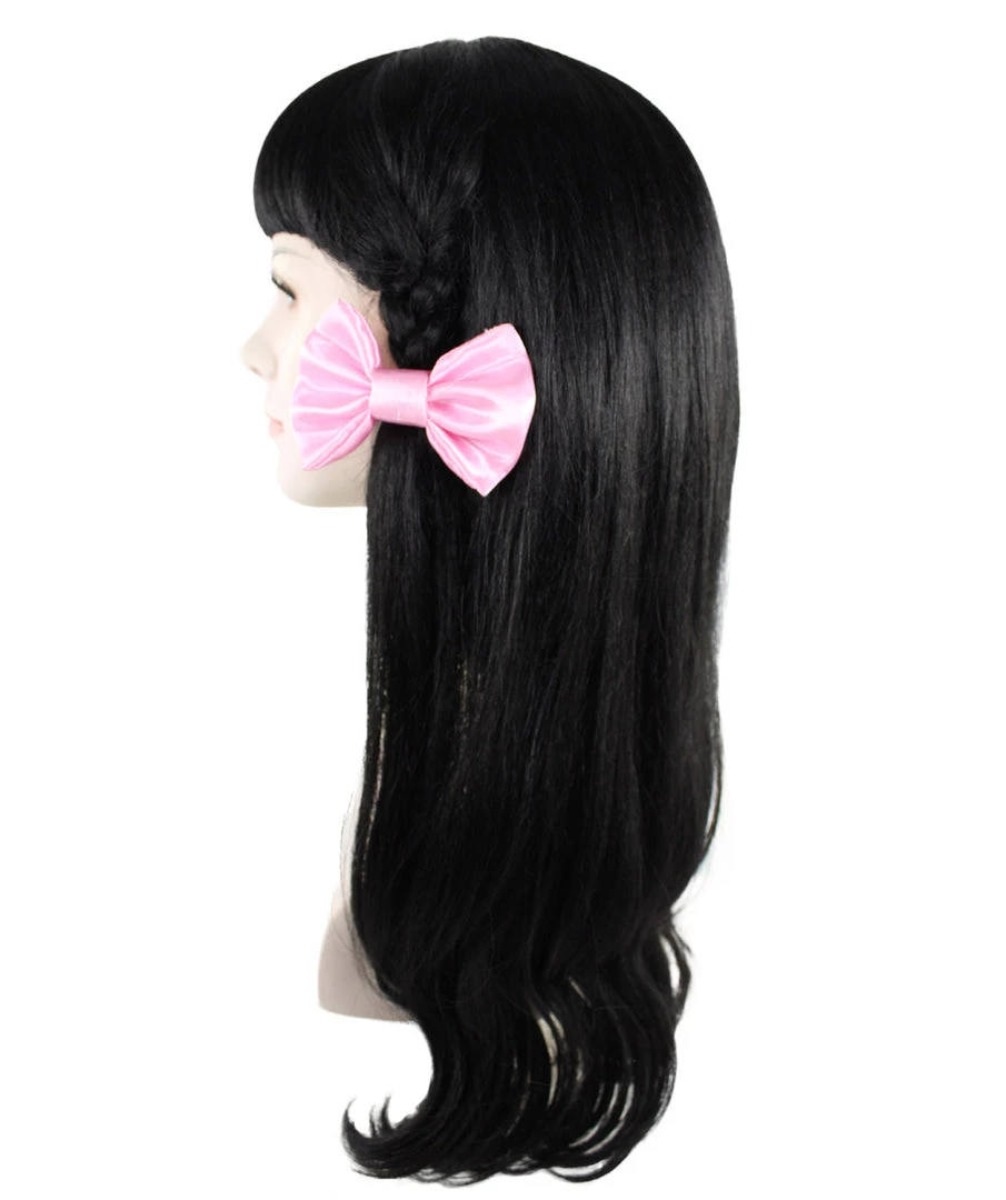 HPO Adult Womens Wig W/ Light Pink Bows | Black & Blonde Celebrity Wig | Premium Breathable Capless Cap Men's 3 HPO Adult Womens Wig W/ Light Pink Bows | Black & Blonde Celebrity Wig | Premium Breathable Capless Cap Men's