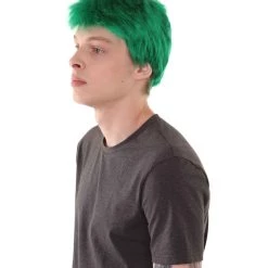 HPO Men's Men Fancy Green Wig | Premium Breathable Capless Cap