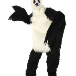 HPO White And Black Panda Costume With Wig & Mask - Long Breathable Synthetic Fibers Bundle 10 HPO White And Black Panda Costume With Wig & Mask - Long Breathable Synthetic Fibers Bundle