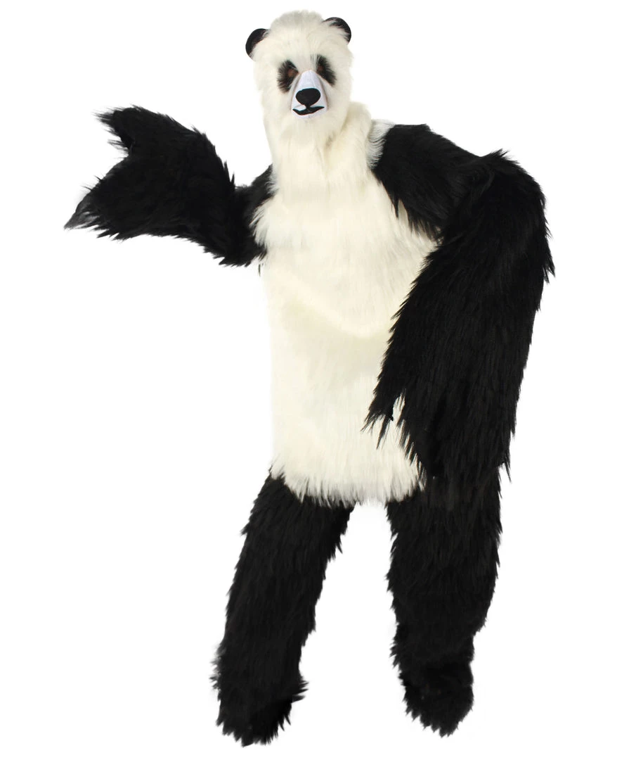 HPO White And Black Panda Costume With Wig & Mask - Long Breathable Synthetic Fibers Bundle 3 HPO White And Black Panda Costume With Wig & Mask - Long Breathable Synthetic Fibers Bundle