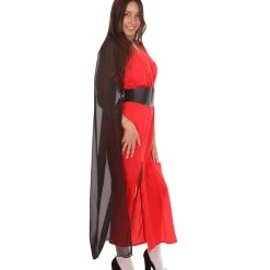 HPO Adult Women's Devil Fancy Dress Scary Costume | Red & Black Halloween Costume