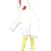 Men's HPO White Chicken Costume With Mask - Long Synthetic Fibers