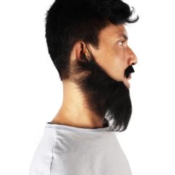 HPO Men's Synthetic Hair Long Beard Cosplay Facial Hair Multiple Color Options