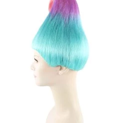 HPO Multi-Color Troll Wig | Pointy Troll Fairy Wig With Blue, Purple And Pink Blend | Premium Halloween Wig SALE