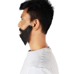 HPO Men's Synthetic Hair Black Beard Cosplay Facial Hair Multiple Color Options