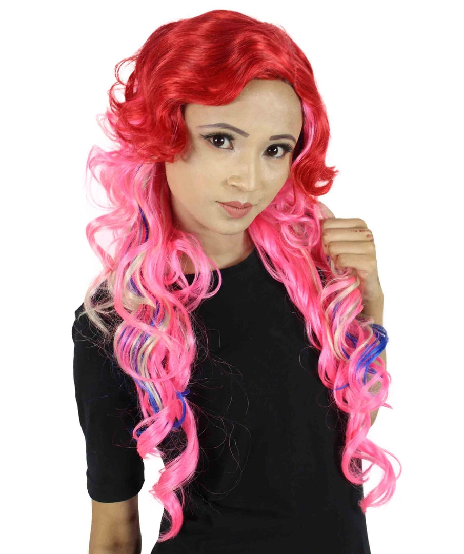 HPO Men's Red-Pink Womens Wig | Character Cosplay Halloween Wig | Premium Breathable Capless Cap 7 HPO Men's Red-Pink Womens Wig | Character Cosplay Halloween Wig | Premium Breathable Capless Cap