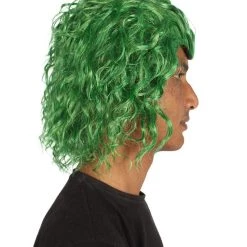 HPO Adult Men's TV Wig | Green Curly Cosplay Wig | Premium Breathable Capless Cap
