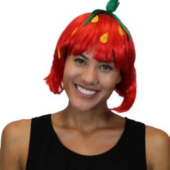HPO Strawberry Womens Wig | Short Red Wig | Premium Breathable Capless Cap