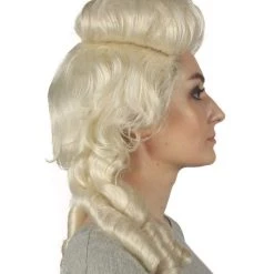 HPO Women's Colonial Curly Wigs | Blonde Halloween Wigs | Premium Breathable Capless Cap 13 HPO Women's Colonial Curly Wigs | Blonde Halloween Wigs | Premium Breathable Capless Cap