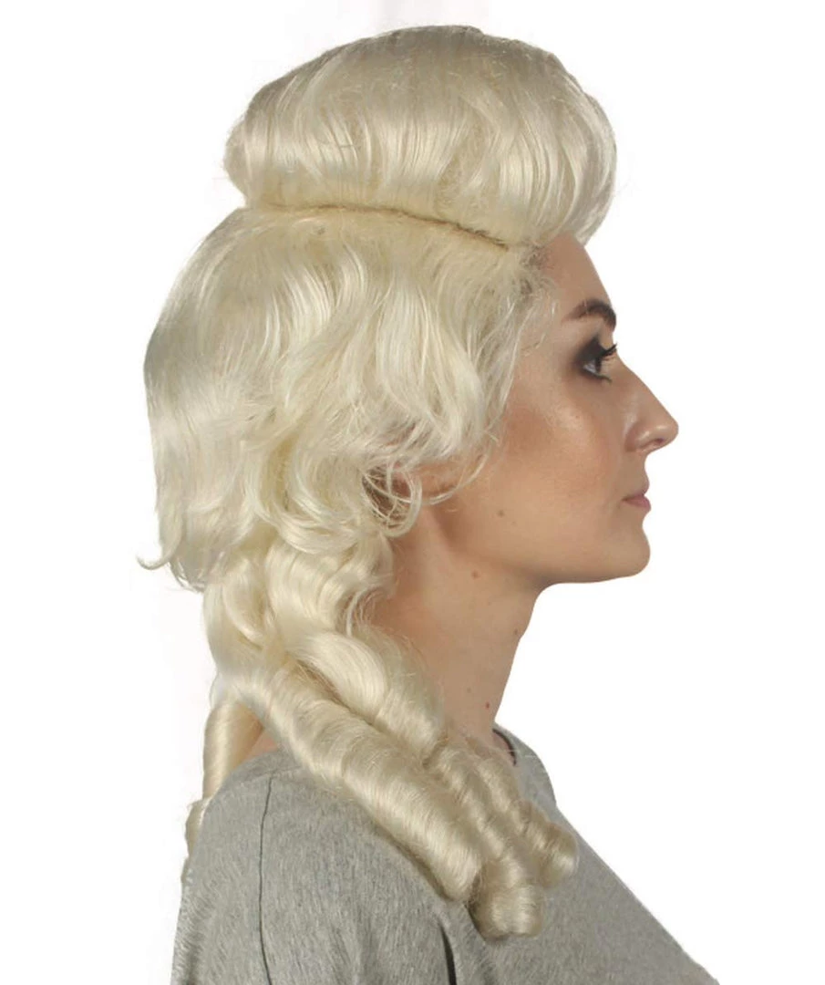 HPO Women's Colonial Curly Wigs | Blonde Halloween Wigs | Premium Breathable Capless Cap 5 HPO Women's Colonial Curly Wigs | Blonde Halloween Wigs | Premium Breathable Capless Cap