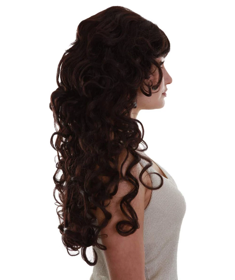 BC Adult Women's Brown Color Curly Medium Length Trendy Wig 5 BC Adult Women's Brown Color Curly Medium Length Trendy Wig