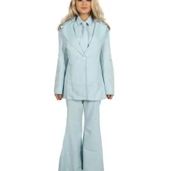HPO Adult Women's Deluxe Singer Party Suit Costume | Lt.Blue Cosplay Costume