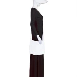 HPO Adult Women's Dress Handmaid Costume With Bag And Bonnet | Black Cosplay Costume