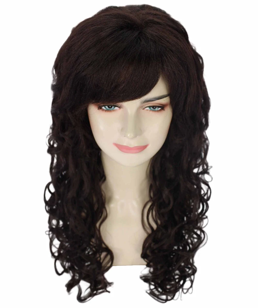BC Adult Women's Brown Color Curly Medium Length Trendy Wig 7 BC Adult Women's Brown Color Curly Medium Length Trendy Wig