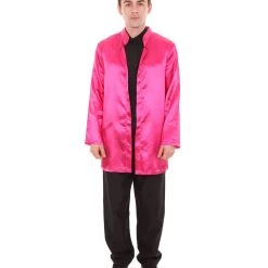 HPO Adult Men's Chinese Traditional Martial Arts Kung Fu Costume | Fuchsia Cosplay Costume